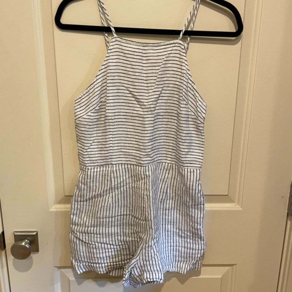 Vineyard Vines Jet Stripe Linen Romper